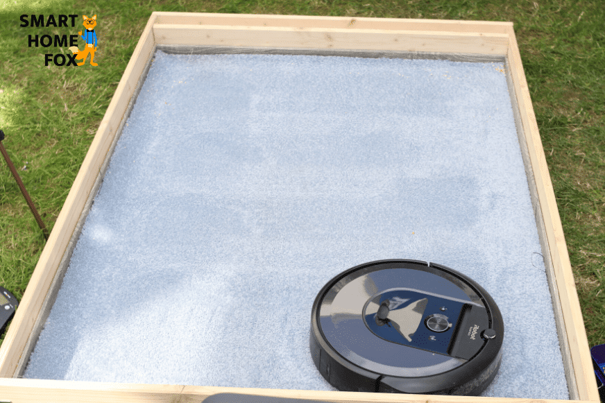 iRobot Roomba i7 Plus removed almost all the oatmeal on a carpet